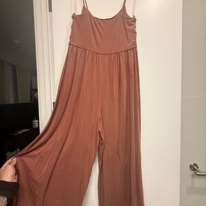 Aritzia Wilfred Women's Rust Brown Wide-Leg Jumpsuit